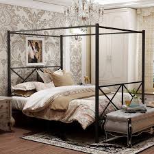 Queen Size Metal Canopy Bed Frame