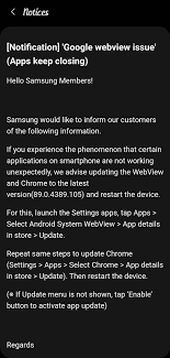 No way to uninstall webview updates, like others have samsung galaxy s8 on verizon network. M31 Apps Are Crashing Samsung Members