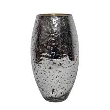 Gold Sand Blasted Mercury Glass Vase