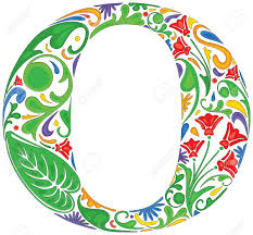 Colorful Floral Initial Capital Letter O