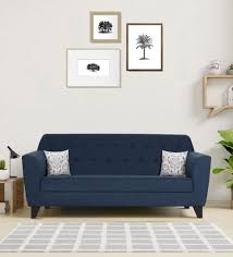 bali fabric 3 seater sofa in blue