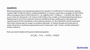 Balancing Chemical Equations Directions