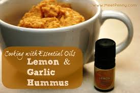 hummus with lemon essential oil no