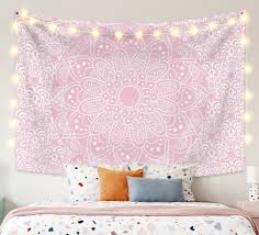 Baby Pink Mandala Tapestry Bohemian