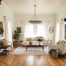 Shiplap In The Basement Family Room