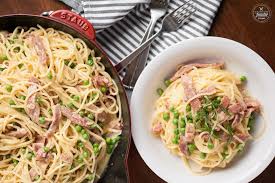 Your cheese ham pasta stock images are ready. Ham And Pea Pasta Carbonara Recipe Video Self Proclaimed Foodie