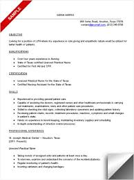 Lpn Resume Objectives Free Excel Templates