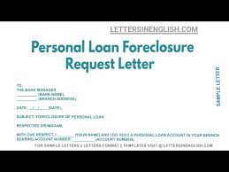 personal loan foreclosure request