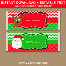 Large candy bar wrapper from anything but perfect go here to print the idea room love the ingredients oh christmas candy bar wrapper candy bar wrappers set of 10. Santa And Reindeer Christmas Candy Bar Wrappers Printable Digital Art Star