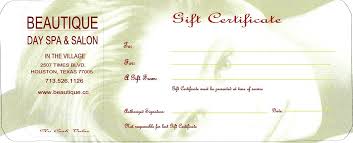 Printable Gift Certificate Template Beauty Voucher Free