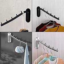 Metal wall rack clothes display hanger rack for retail shop clothing store wall mounted display rack. Folding Wall Mounted Clothes Hanger Rack Wall Clothes Hanger Stainless Steel Swing Arm Wall Mount Clothes Rack Heavy Duty Drying Coat Hook Clothing Hanging System Closet Storage Organizer 2pack Buy Online
