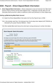 Ess Payroll Direct Deposit Bank Information Pdf Free