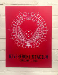 Limited Edition Riverfront Stadium Screen Print Seating