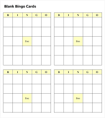 Bingo Card Template Word Blank Ms Margines Info