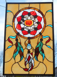 stained glass dream catcher window or