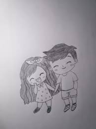 i am drawing by cute couple and explain