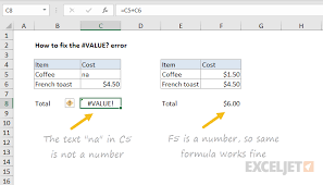 Value Error Excel Formula