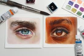 paint realistic eyes in watercolor