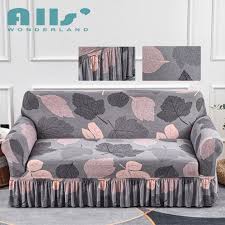 Geometric Sofa Cover With Skirt Modern