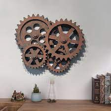 Retro Industrial Style 3d Wooden Gear