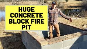 square fire pit with concrete block