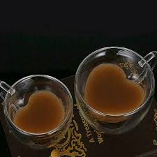 Double Wall Glass Love Heart Tea Coffee