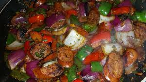 smoked turkey sausage with peppers and