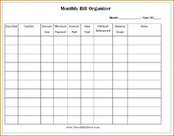 Monthly Bill Tracker Template