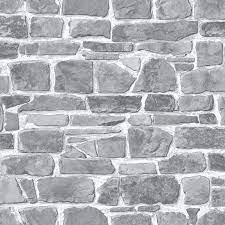 Broken Brick Wallpaper Grey