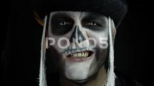 creepy man with skeleton makeup guy