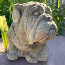 Concrete English Bulldog Garden Statue