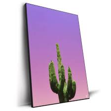 Purple Cactus Wall Art Big Wall Décor
