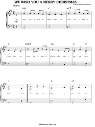 Easy piano, for the beginner who knows how to read notes with both hands. We Wish You A Merry Christmas Sheet Music Sheetmusic Free Com
