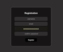 registration form using html and css