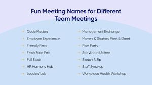 catchy meeting names to boost employee