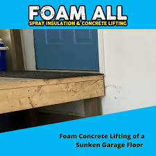 foam concrete lifting a sunken garage