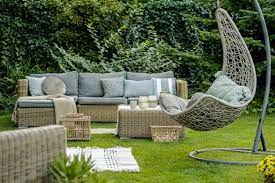 Grey Pillows In Beautiful Backyard