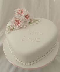 With Love Heart Shaped Cake With Sugar Ruffle Roses Cake