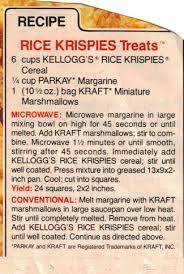 rice krispies treats recipe clippings