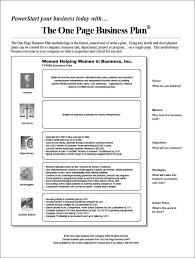 one page business plan template 15