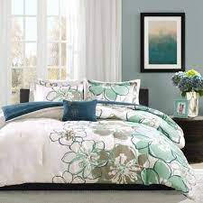 Blue Grey Full Queen Comforter Set