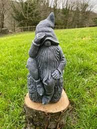 Thinker Pixie Gnome Hand Cast Stone