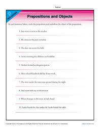 Prepositions And Objects Preposition Worksheets