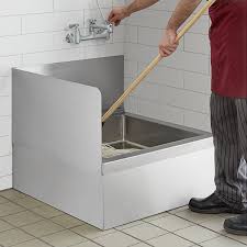 stainless steel mop sink backsplash