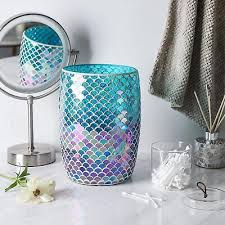 Bathroom Wastebasket Mosaic Glass
