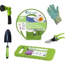 From garden tools to flower and plant seeds to gardening parts and accessories, we have the right brands and products to handle a doer's toughest outdoor gardening job. Bond Manufacturing Bloom Basics Kit In Green 7 Piece K7693 The Home Depot Garden Tool Bag Gardening Tool Kit Garden Tools