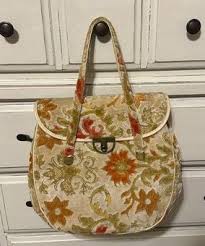 large velvet fl carpet bag purse
