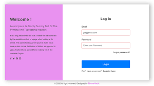 login form template for portal