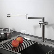 Best kitchen sink faucet is a great way of making the kitchen look great.moreover, the best sink should have a long spout and it should swivel to at least one hundred and eighty degrees. Commercial Style Kitchen Sink Faucet Brass Pot Filler Rotatable Folding Double Handle Water Faucet Brushed Chrome