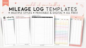 mileage log templates 15 best styles